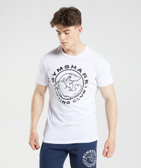 Men's Gymshark Legacy T-Shirts White | NZ 1CNMEP